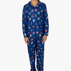 NBA Kids' Blue Pajama Set with Fun Prints
